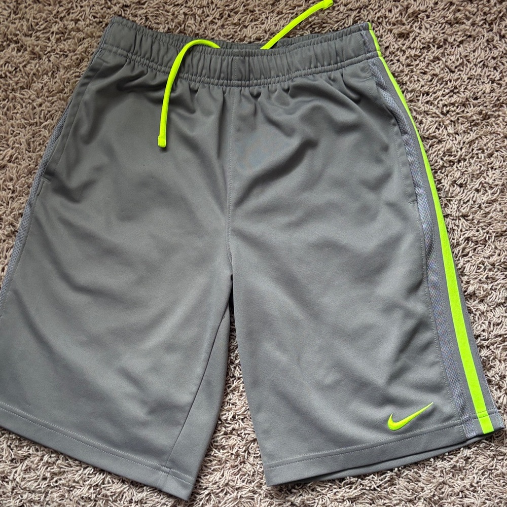 Nike Athletic Gray Shorts with Neon Highlights